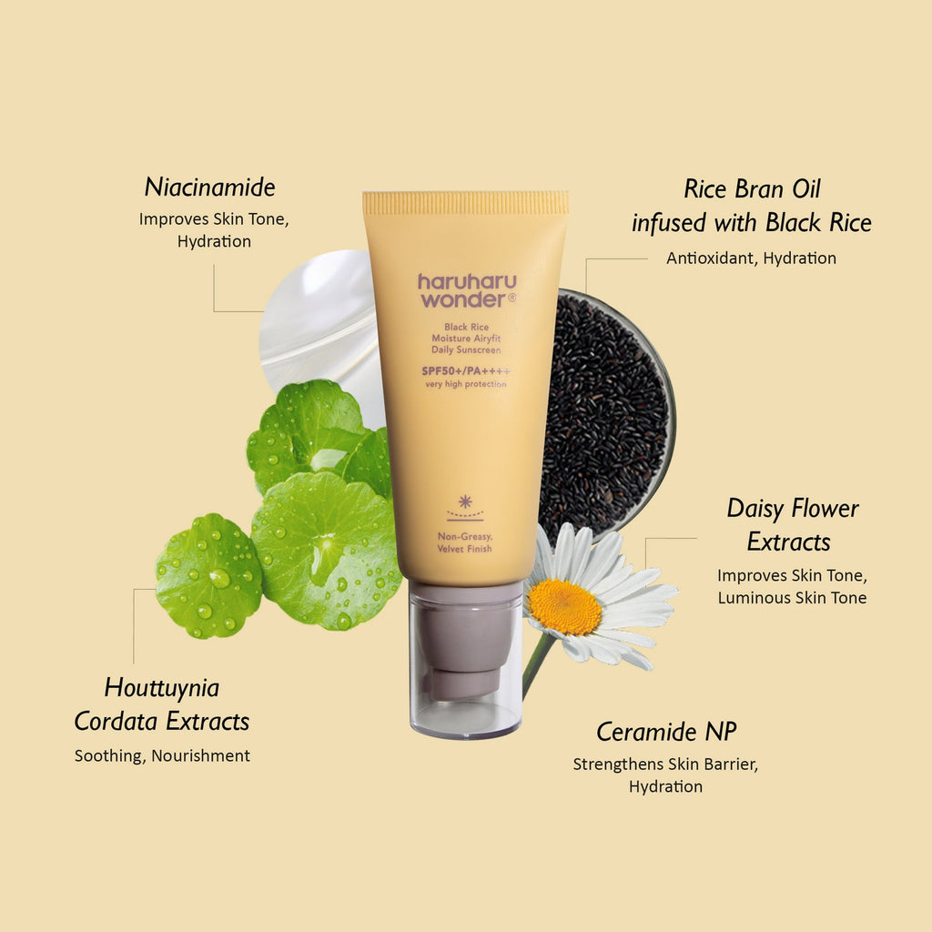 HaruHaru Wonder Black Rice Moisture Airyfit Daily Sunscreen SPF50+ PA++++ 50ml