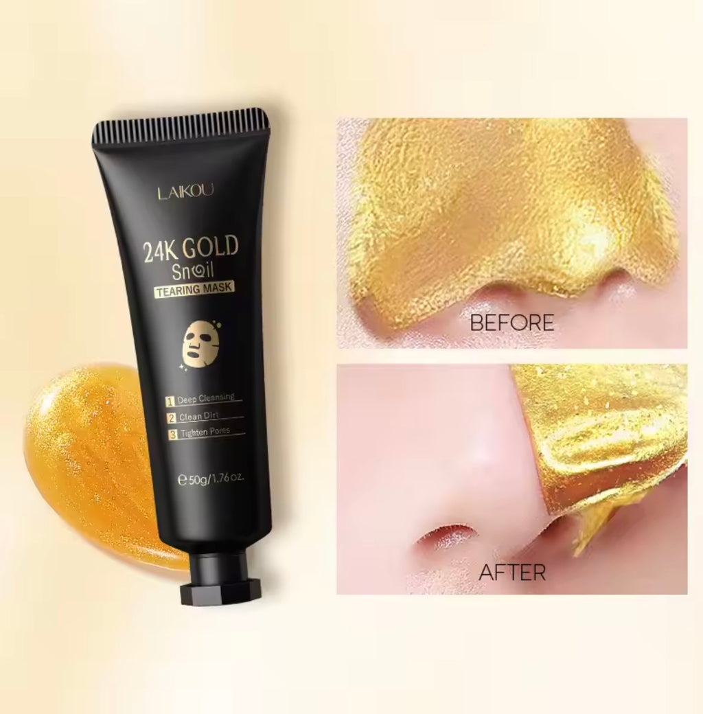 LAIKOU 24K Gold Peel Off Face Mask – Deep Cleansing & Pore Care