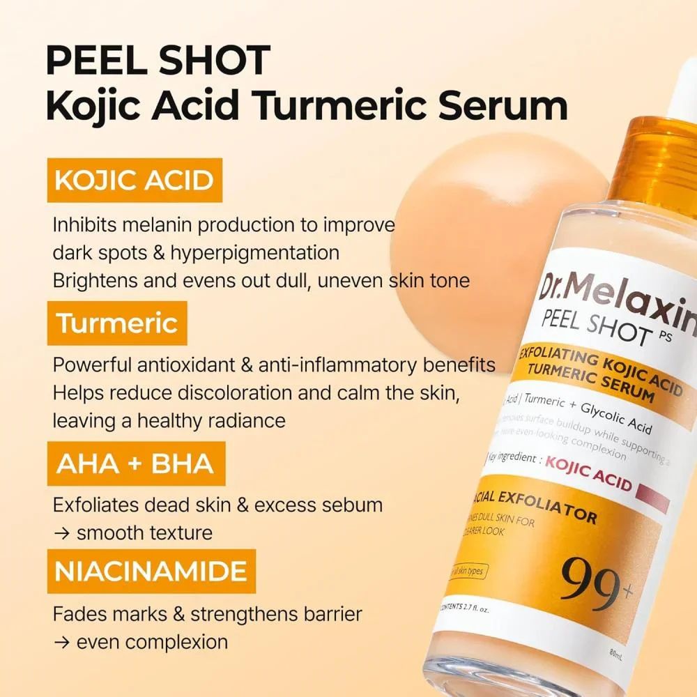 Dr. Melaxin Peel Shot PS Exfoliating Kojic Acid Turmeric Serum 80ml