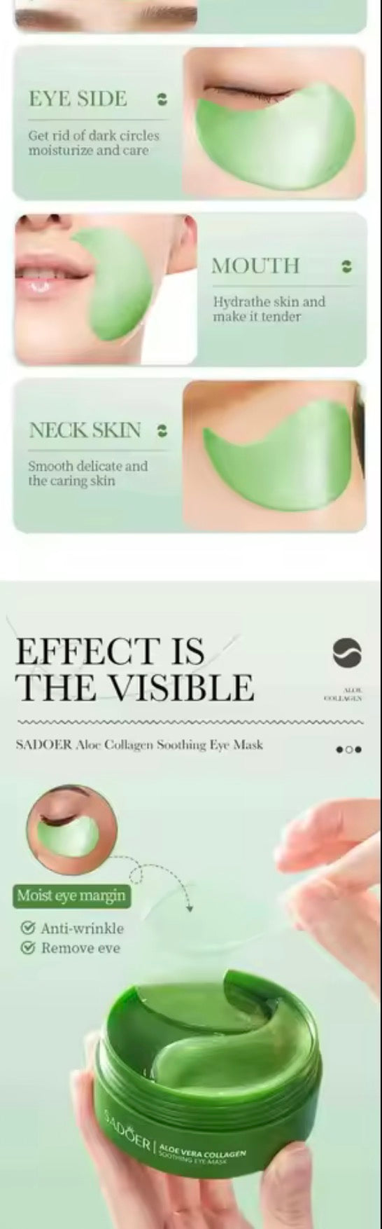 Aloe Vera Collagen Eye Mask – Dark Circle & Anti-Wrinkle Care