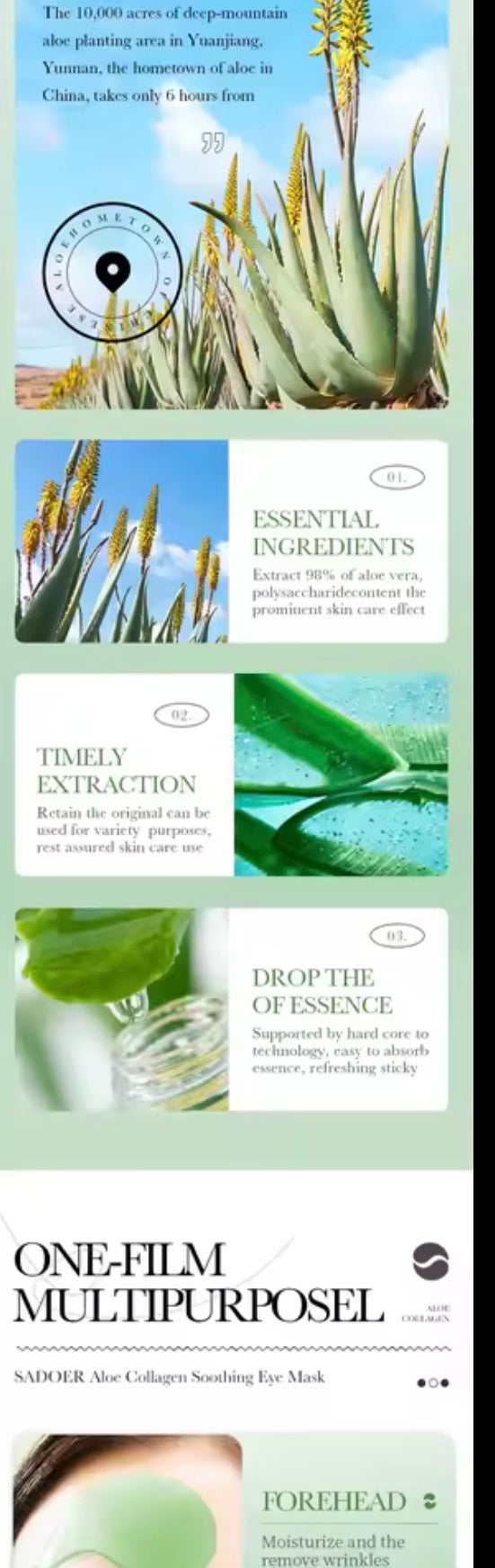 Aloe Vera Collagen Eye Mask – Dark Circle & Anti-Wrinkle Care