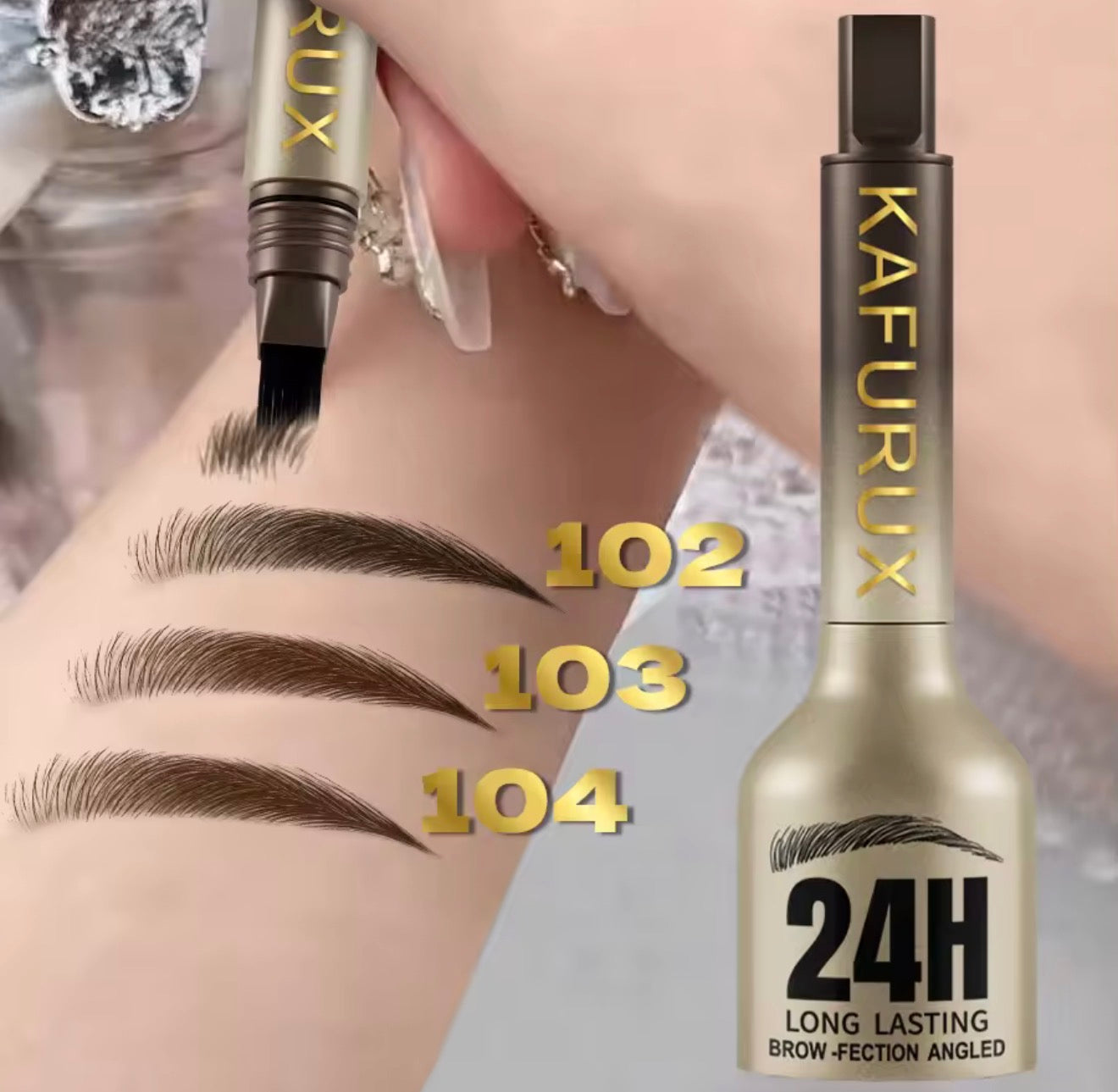 KAFURUX 24H Waterproof 3D Eyebrow Pencil – Natural Brow Definer