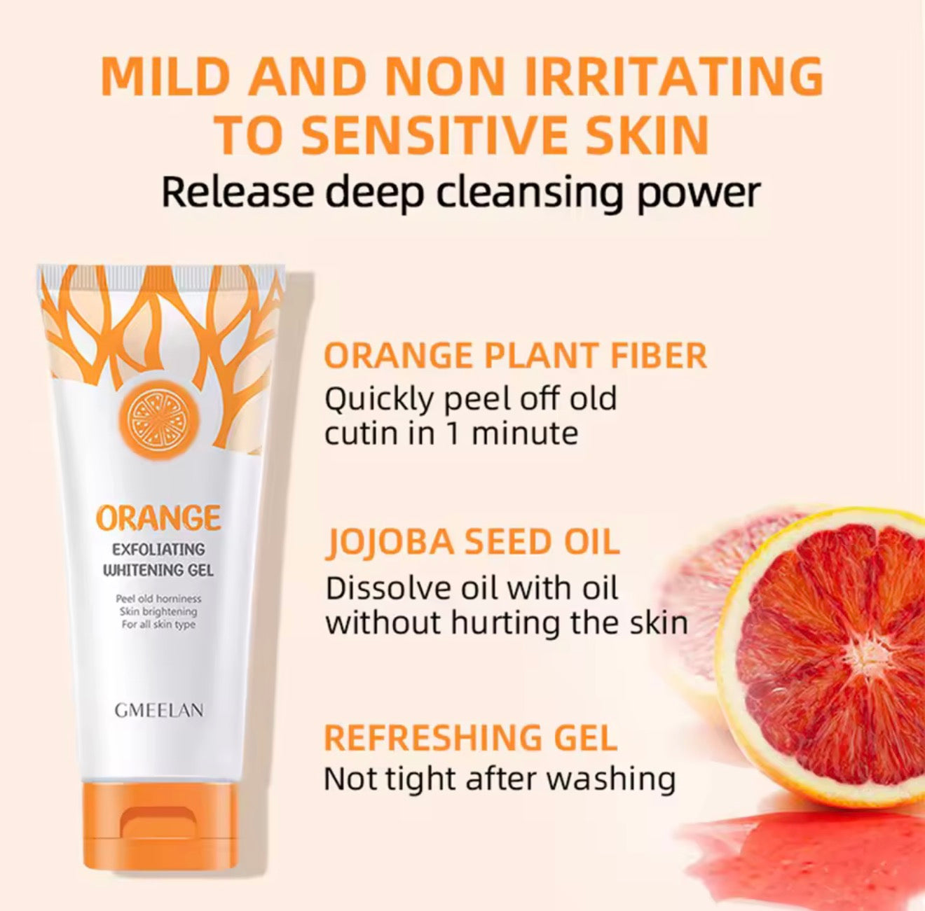 Orange Exfoliating Gel – Brightening & Deep Cleansing Face Scrub (50g)