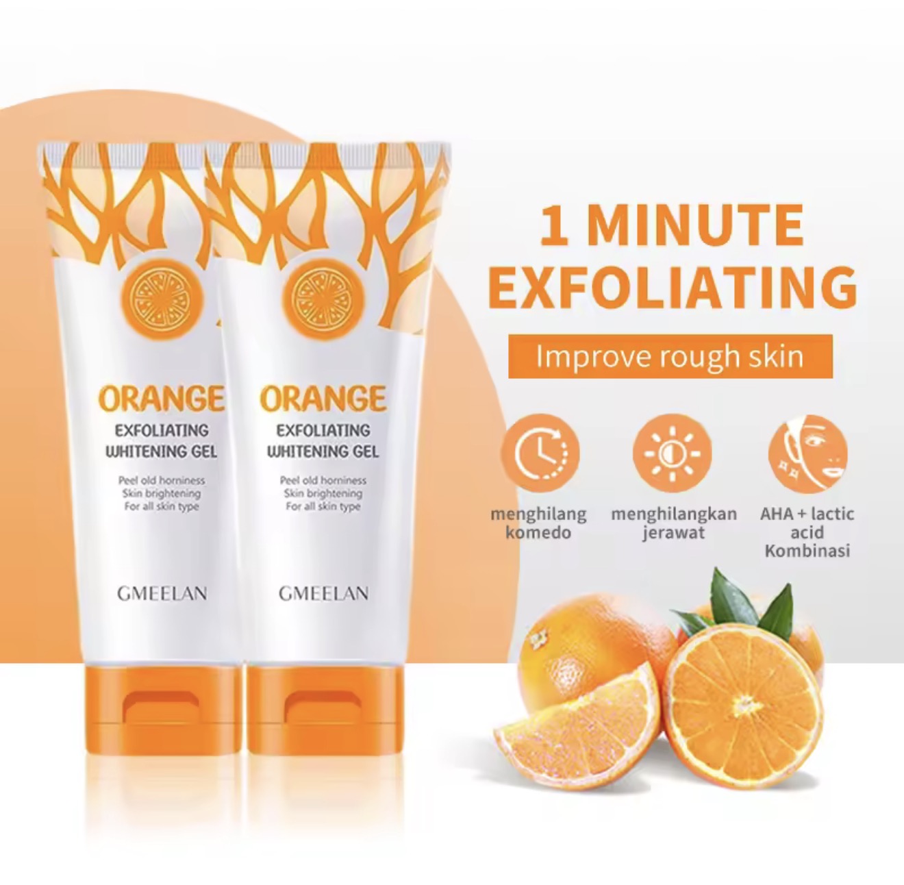 Orange Exfoliating Gel – Brightening & Deep Cleansing Face Scrub (50g)
