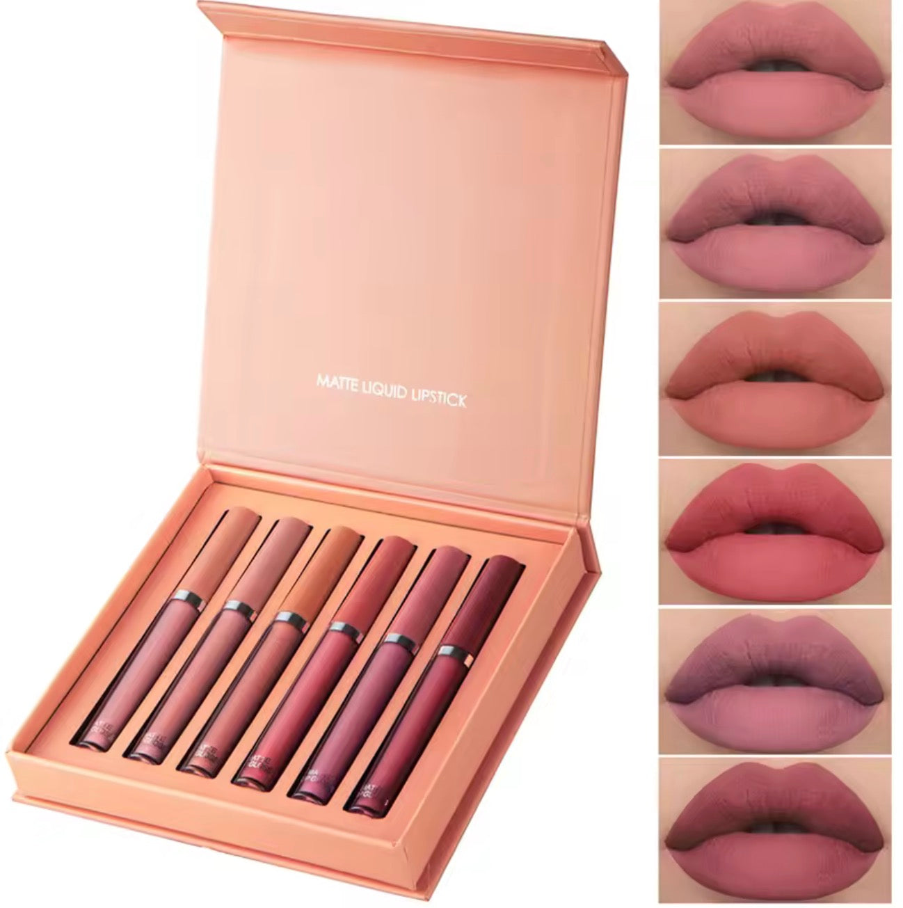 6 Color Matte Liquid Lipstick Set – Waterproof & Long Lasting