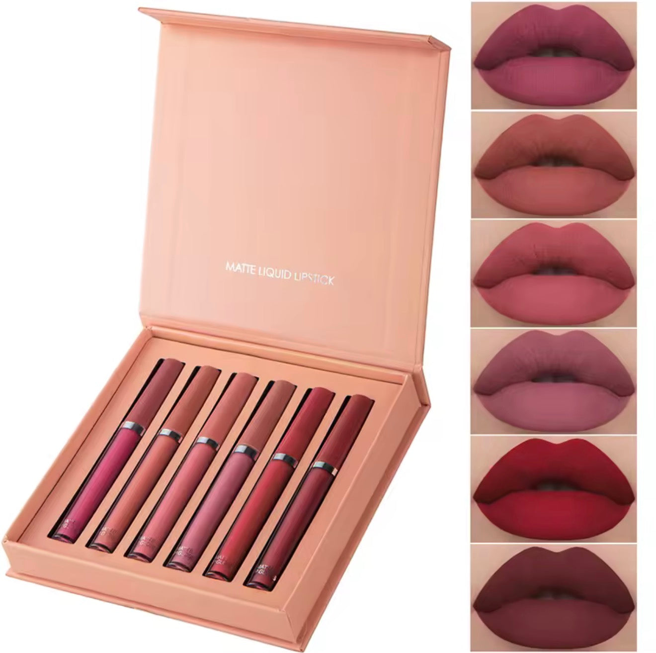 6 Color Matte Liquid Lipstick Set – Waterproof & Long Lasting