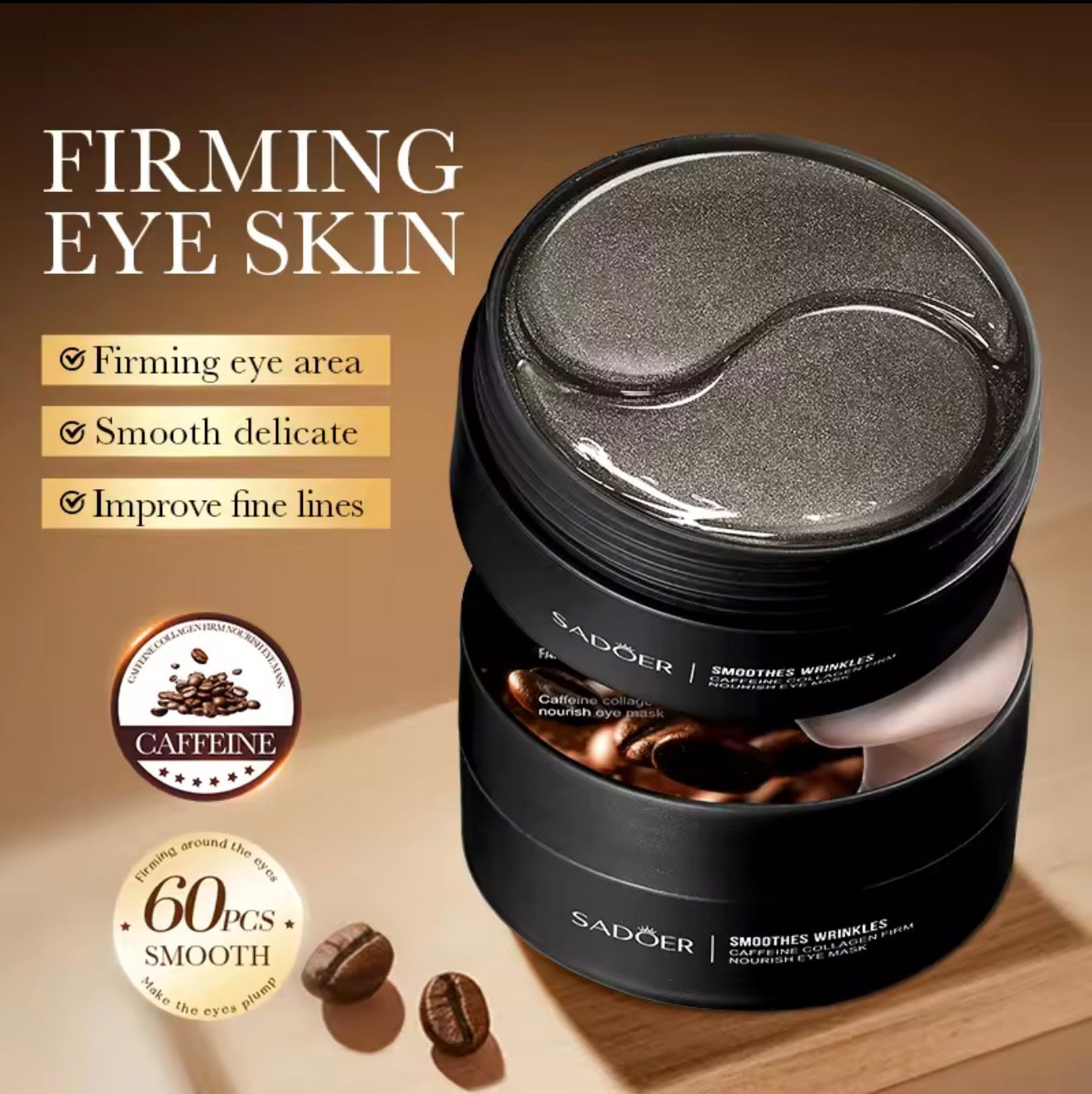 SADOER Caffeine Collagen Eye Patches – Anti-Wrinkle Eye Care