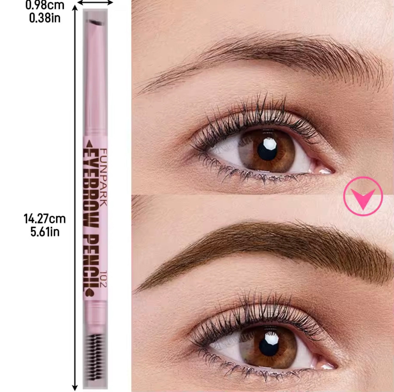 Waterproof 2-in-1 Eyebrow Pencil – Long-Lasting Natural Brow Definer