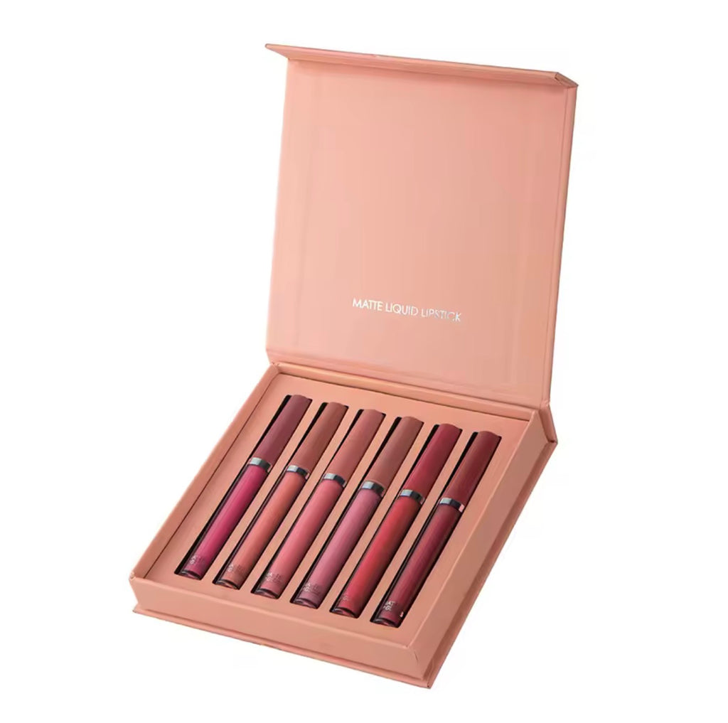 6 Color Matte Liquid Lipstick Set – Waterproof & Long Lasting